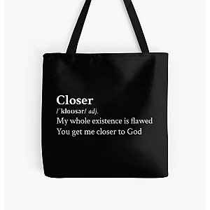 Nine Inch Nails Aesthetic Quote Rock Metal Lyrics Closer Black All Over Print Tote Bag RB0211